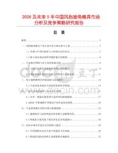 2026及未來5年中國風擋接角模具市場分析及競爭策略研究報告