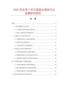 2026及未來5年中國高光漆皮行業發展研究報告