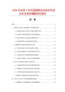 2026及未來5年中國銅箔絲壓延機市場分析及競爭策略研究報告