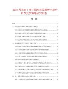 2026及未來(lái)5年中國(guó)控制流箅板市場(chǎng)分析及競(jìng)爭(zhēng)策略研究報(bào)告