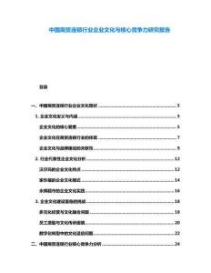 中國商貿連鎖行業企業文化與核心競爭力研究報告