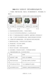 2026年廣東深圳市高三一模高考化學模擬試卷（答案詳解）