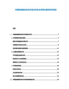 中國(guó)高端數(shù)控機(jī)床市場(chǎng)分析及未來增長(zhǎng)路徑研究報(bào)告