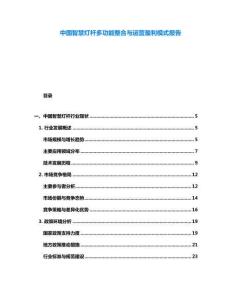 中國智慧燈桿多功能整合與運營盈利模式報告