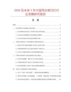 2026及未來5年中國同步頻閃燈行業發展研究報告