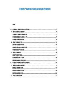 中國農產品期貨市場流動性改善方案報告