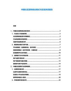 中國社區團購商業模式與區域滲透報告