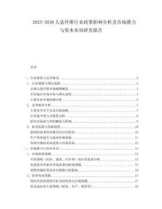 2025-2030人造纖維行業政策影響分析及市場潛力與資本布局研究報告