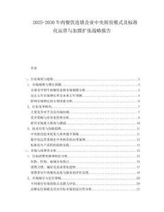 2025-2030牛肉餐飲連鎖企業(yè)中央廚房模式及標準化運營與加盟擴張戰(zhàn)略報告