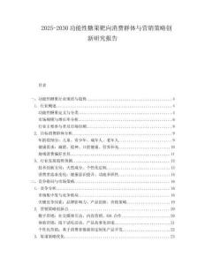 2025-2030功能性糖果靶向消費群體與營銷策略創新研究報告