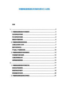 中國新能源賽道技術(shù)突破與資本介入時機(jī)