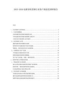 2025-2030電梯導軌型鋼行業(yè)客戶滿意度調(diào)研報告