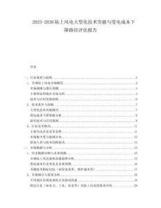 2025-2030陸上風(fēng)電大型化技術(shù)突破與度電成本下降路徑評估報(bào)告