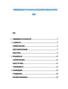 中國橡塑制品行業市場供應分析及投資評估規劃分析研究報告