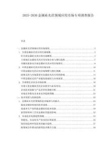 2025-2030金屬硅光伏領(lǐng)域應(yīng)用市場專項(xiàng)調(diào)查報(bào)告