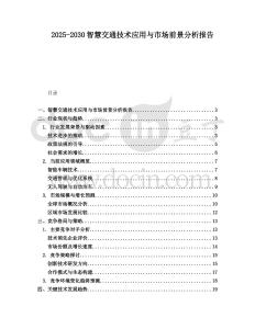 2025-2030智慧交通技術(shù)應(yīng)用與市場前景分析報告
