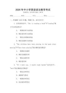 2026年中小學英語語法教學考試