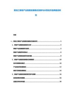 黑龍江寒地產(chǎn)業(yè)集聚發(fā)展模式創(chuàng)新與冰雪經(jīng)濟品牌建設(shè)研究