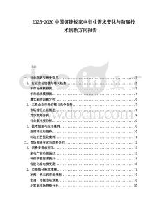 2025-2030中國鍍鋅板家電行業需求變化與防腐技術創新方向報告