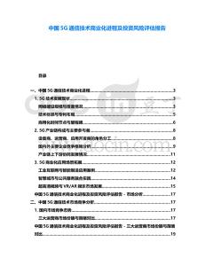 中國5G通信技術(shù)商業(yè)化進程及投資風(fēng)險評估報告