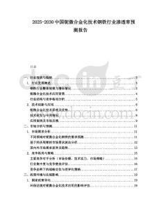 2025-2030中國鈮微合金化技術鋼鐵行業滲透率預測報告