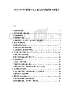 2025-2030中國銠礦化工催化劑市場供需平衡報告