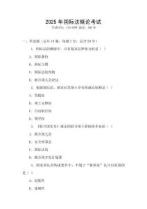 2025年國際法概論考試