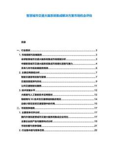 智慧城市交通大腦系統(tǒng)集成解決方案市場機會評估