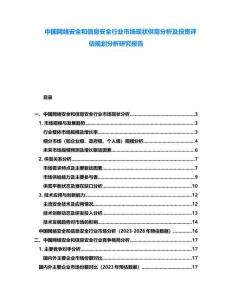 中國網(wǎng)絡(luò)安全和信息安全行業(yè)市場現(xiàn)狀供需分析及投資評估規(guī)劃分析研究報告