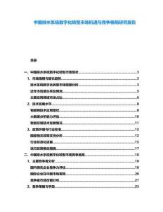 中國排水系統(tǒng)數(shù)字化轉(zhuǎn)型市場機遇與競爭格局研究報告