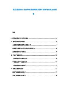 航空金屬加工行業(yè)市場(chǎng)全景調(diào)研及技術(shù)創(chuàng)新與應(yīng)用方向報(bào)告