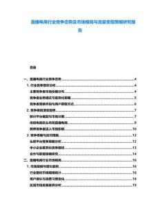 直播電商行業(yè)競爭態(tài)勢及市場格局與流量變現(xiàn)策略研究報告