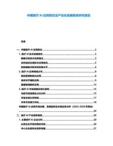 中國(guó)醫(yī)療AI應(yīng)用現(xiàn)狀及產(chǎn)業(yè)化發(fā)展前景研究報(bào)告