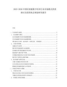 2025-2030中國區塊鏈數字經濟行業市場模式供需探討及投資機會規劃研究報告