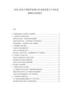 2025-2030中國陪護(hù)機(jī)器人社會接受度與產(chǎn)業(yè)化發(fā)展路徑分析報(bào)告
