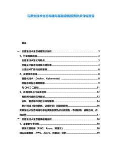 云原生技術(shù)生態(tài)構(gòu)建與基礎(chǔ)設(shè)施投資熱點(diǎn)分析報(bào)告