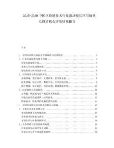 2025-2030中國區塊鏈技術行業市場現狀應用場景及投資機會評估研究報告