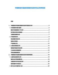 中國智能井蓋通訊模組供應商市場占有率報告