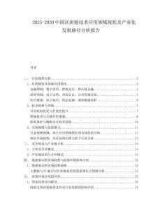 2025-2030中國區塊鏈技術應用領域現狀及產業化發展路徑分析報告