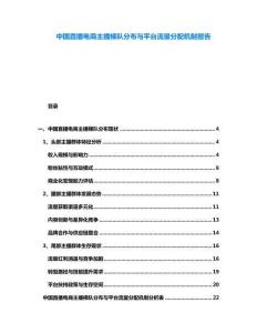 中國直播電商主播梯隊分布與平臺流量分配機制報告