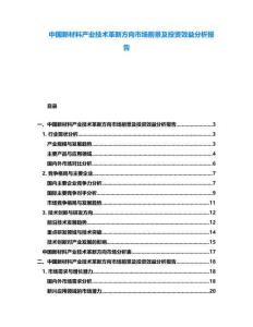 中國新材料產(chǎn)業(yè)技術(shù)革新方向市場前景及投資效益分析報(bào)告