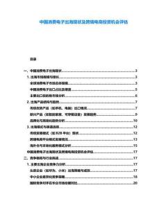 中國(guó)消費(fèi)電子出海現(xiàn)狀及跨境電商投資機(jī)會(huì)評(píng)估