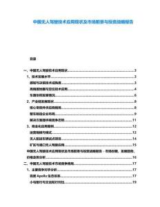 中國無人駕駛技術應用現狀及市場前景與投資戰略報告
