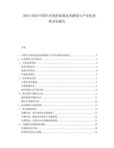 2025-2030中國汽車線控底盤技術路線與產業化進程評估報告