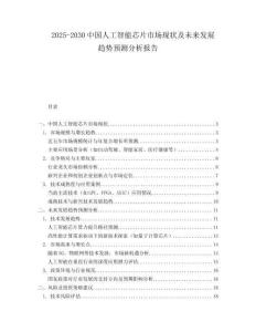 2025-2030中國人工智能芯片市場現狀及未來發展趨勢預測分析報告