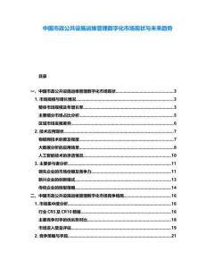 中國市政公共設(shè)施運維管理數(shù)字化市場現(xiàn)狀與未來趨勢