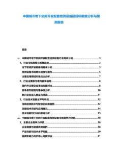 中國城市地下空間開發(fā)配套檢測設(shè)備招投標(biāo)數(shù)據(jù)分析與預(yù)測報告