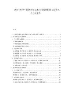 2025-2030中國區塊鏈技術應用場景拓展與投資機會分析報告