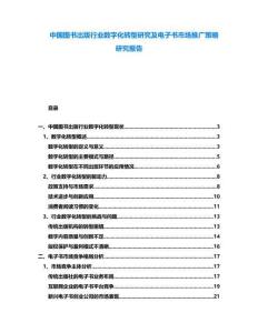 中國圖書出版行業數字化轉型研究及電子書市場推廣策略研究報告