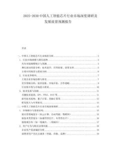 2025-2030中國人工智能芯片行業市場深度調研及發展前景預測報告